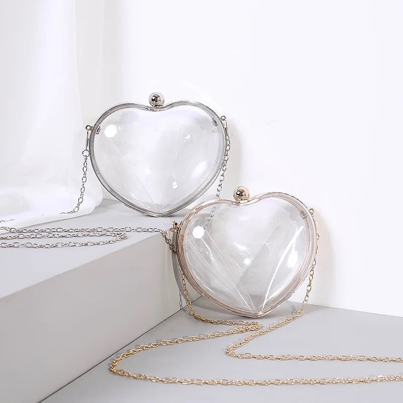 Heart Transparent Bag (Gold)