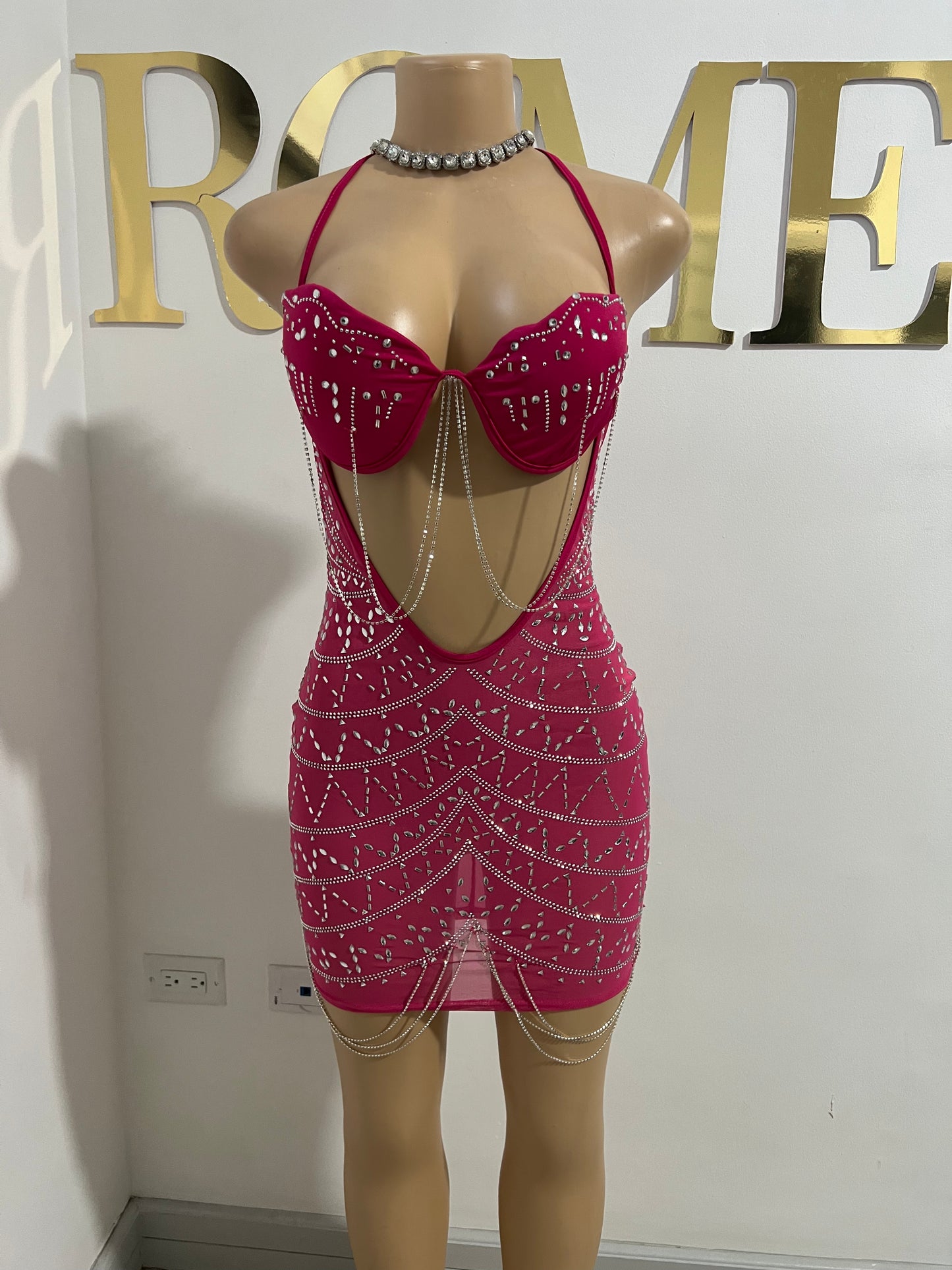 Shelly Elle Crystal Dress (Pink)