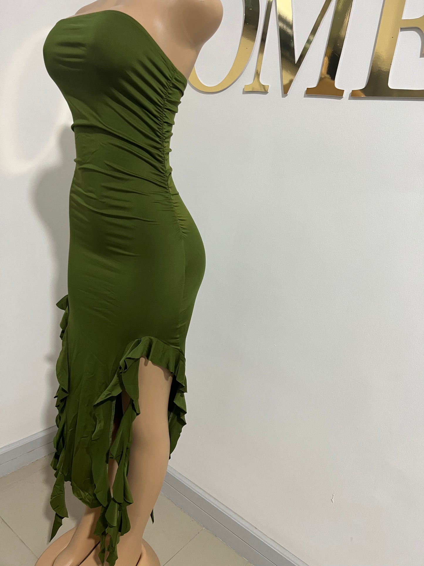 Nia Ruffle Dress (Green)