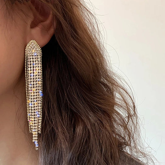 Glam Crystal Earrings (Silver)
