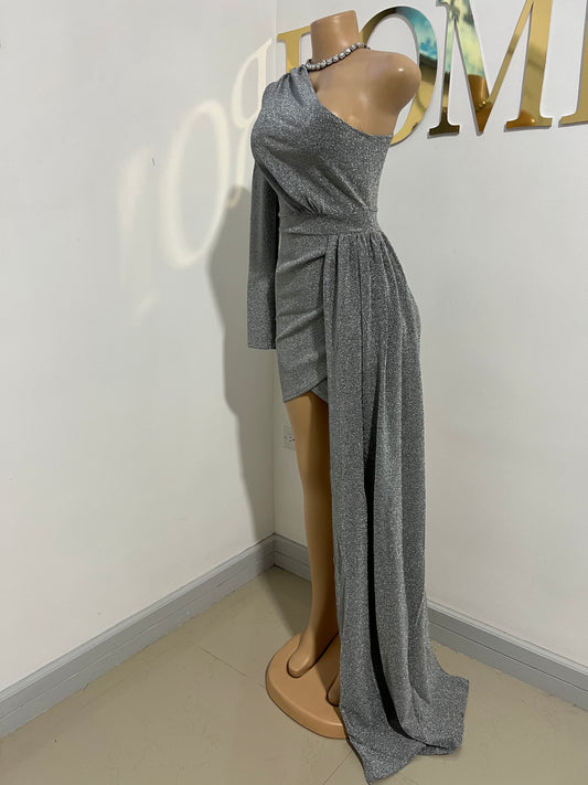 Allegra Elegant Short Dress (Grey)