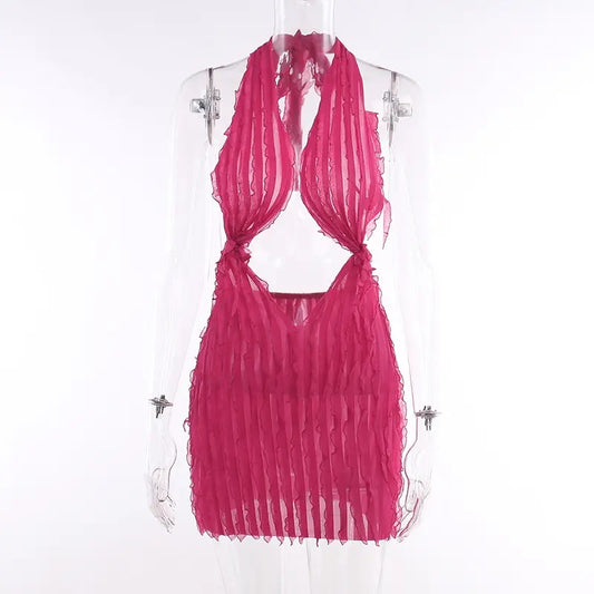 Lily Mini Dress (Bright-Pink)