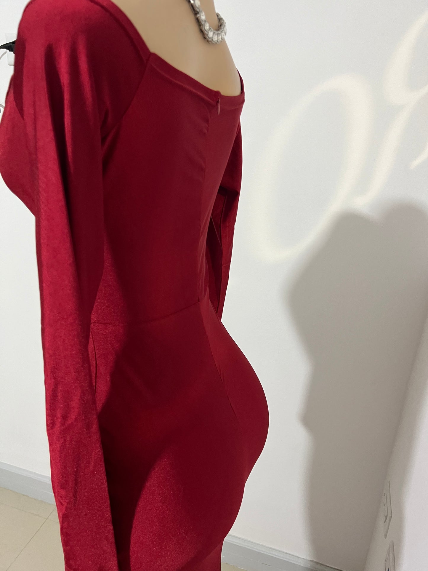 Kerry Long Sleeve Dress (Burgundy)