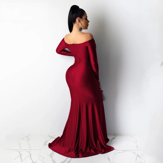 Kerry Long Sleeve Dress (Burgundy)