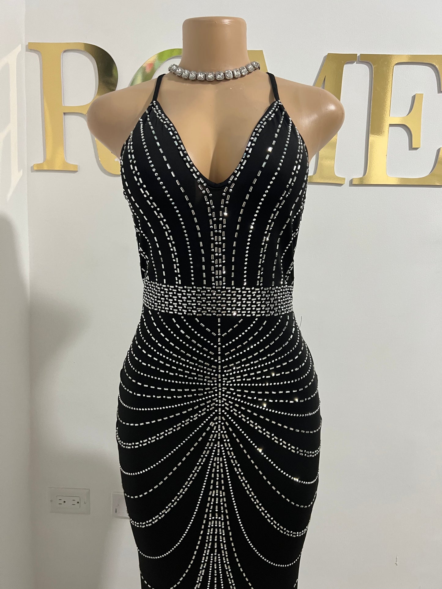 Tori Crystal Dress (Black)