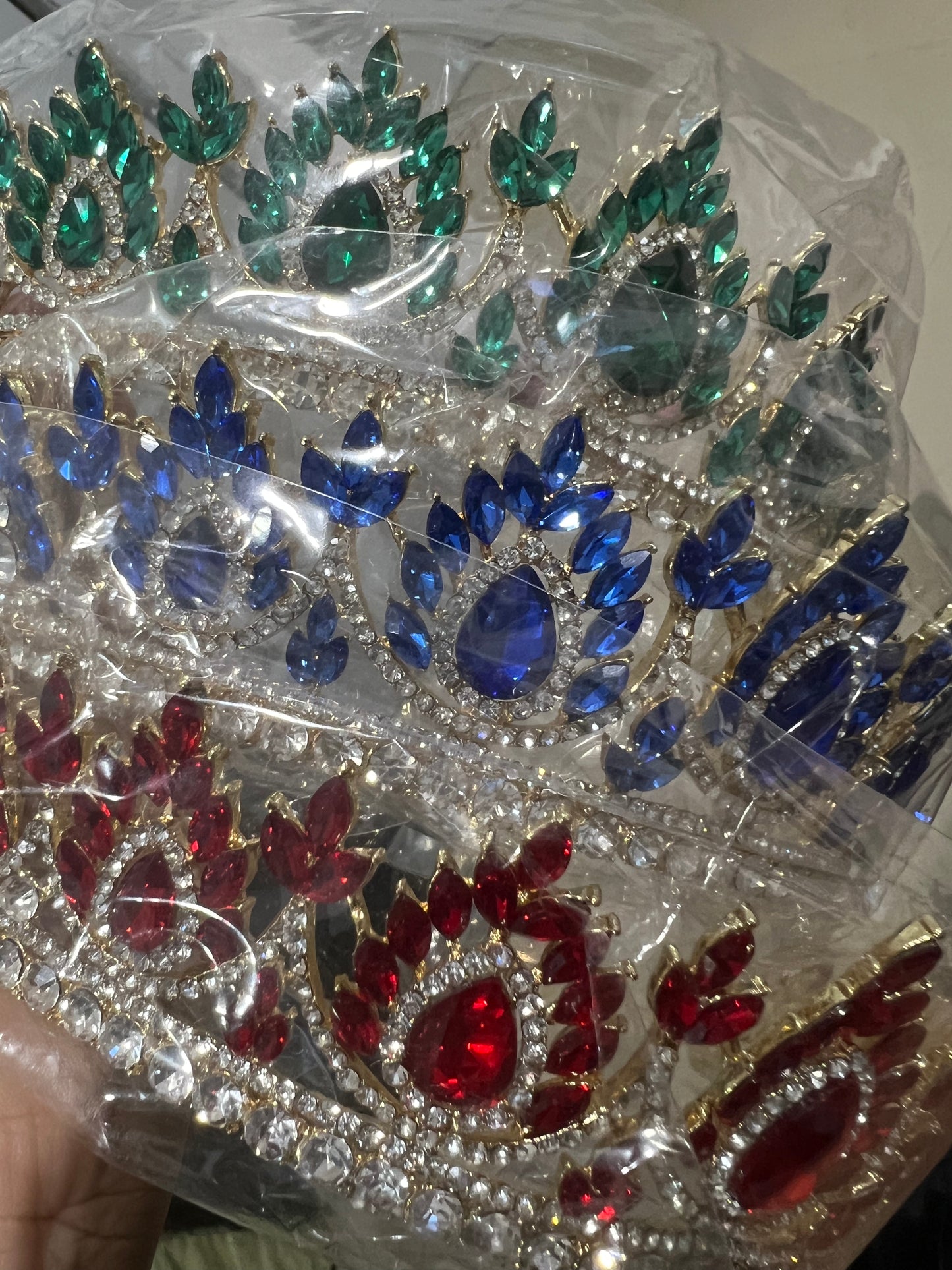Amri Crystal Tiara Crown (Green)