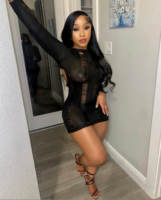 Zuri Backless Mini Dress (Black)