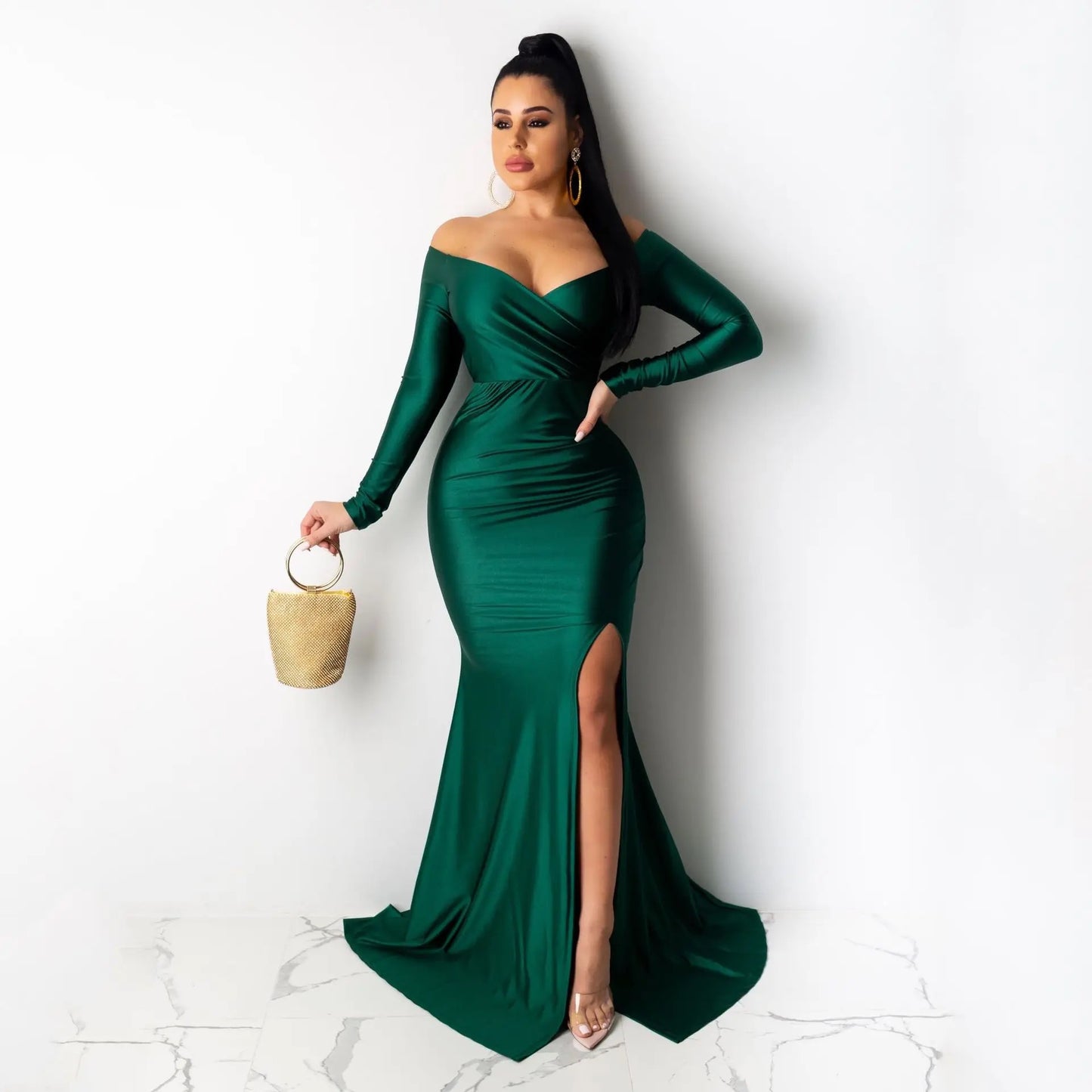 Kerry Long Sleeve Dress (Green)