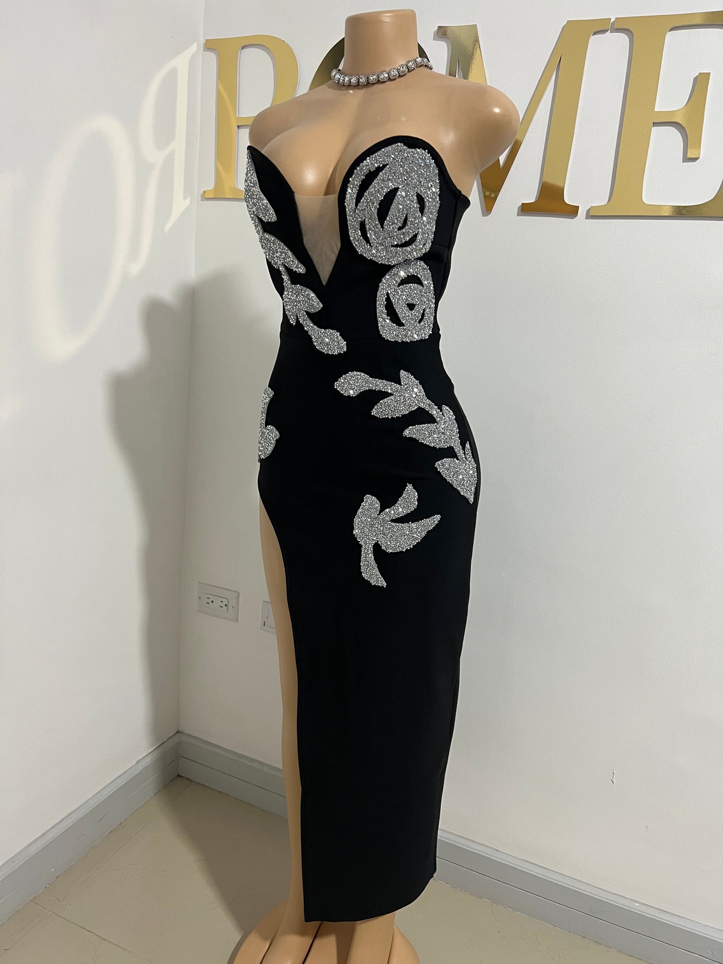 Octavia Glam Bandage Dress (Black)