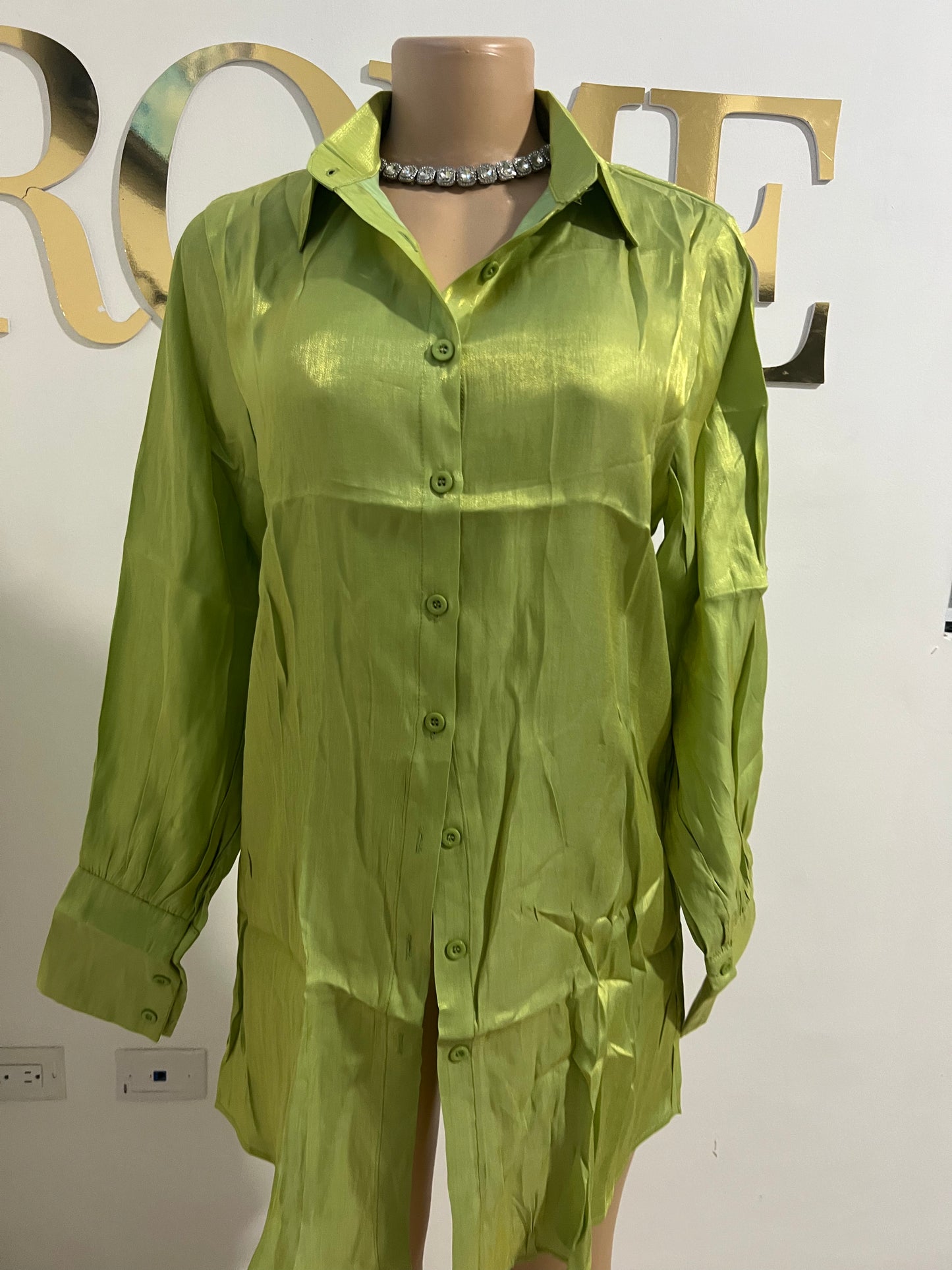 Claire Shirt Dress (Green)