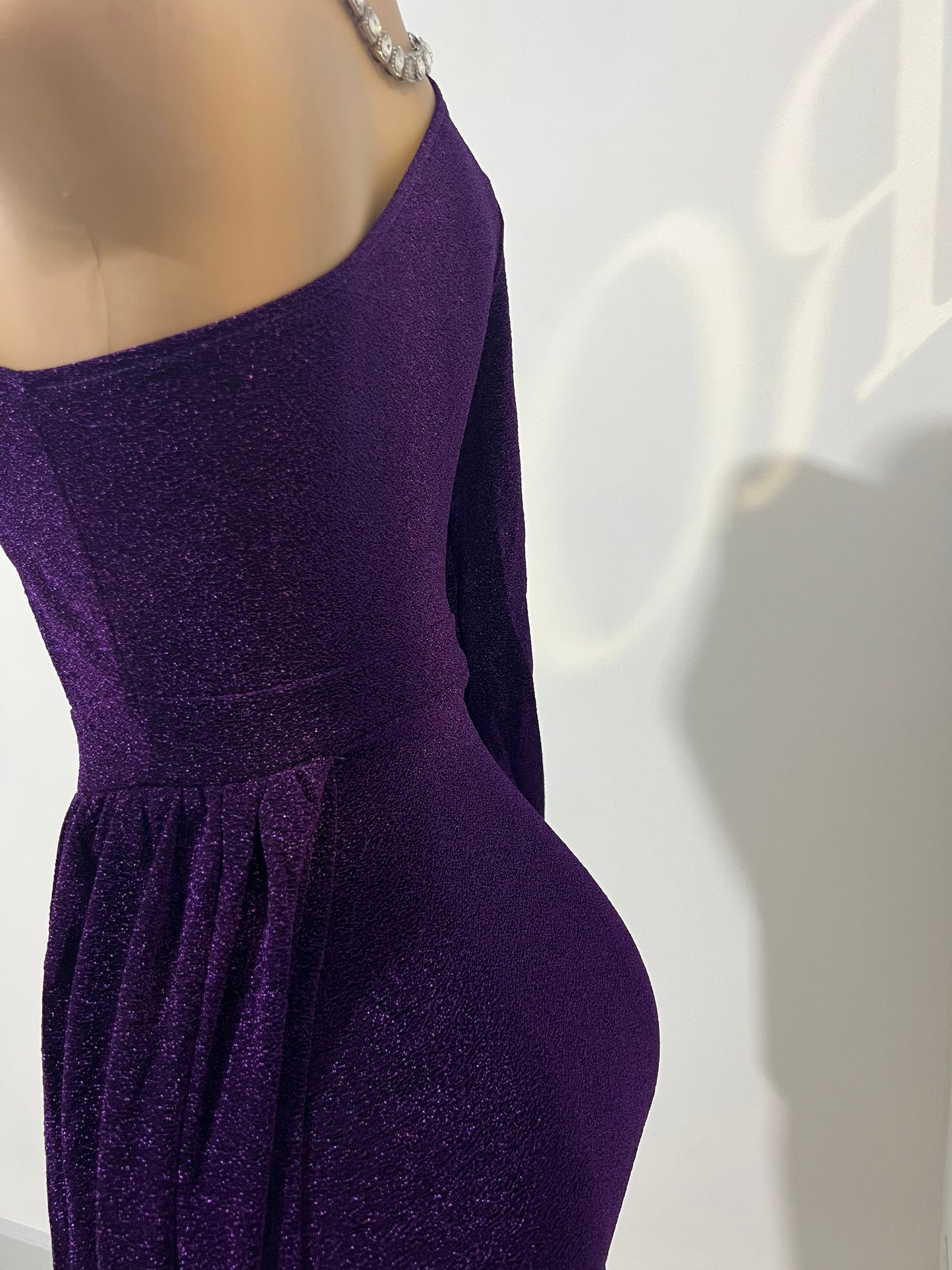 Allegra Elegant Short Dress (Purple)