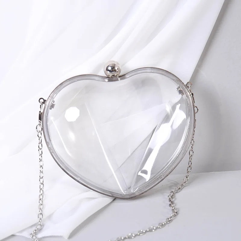 Heart Transparent Bag (Silver)