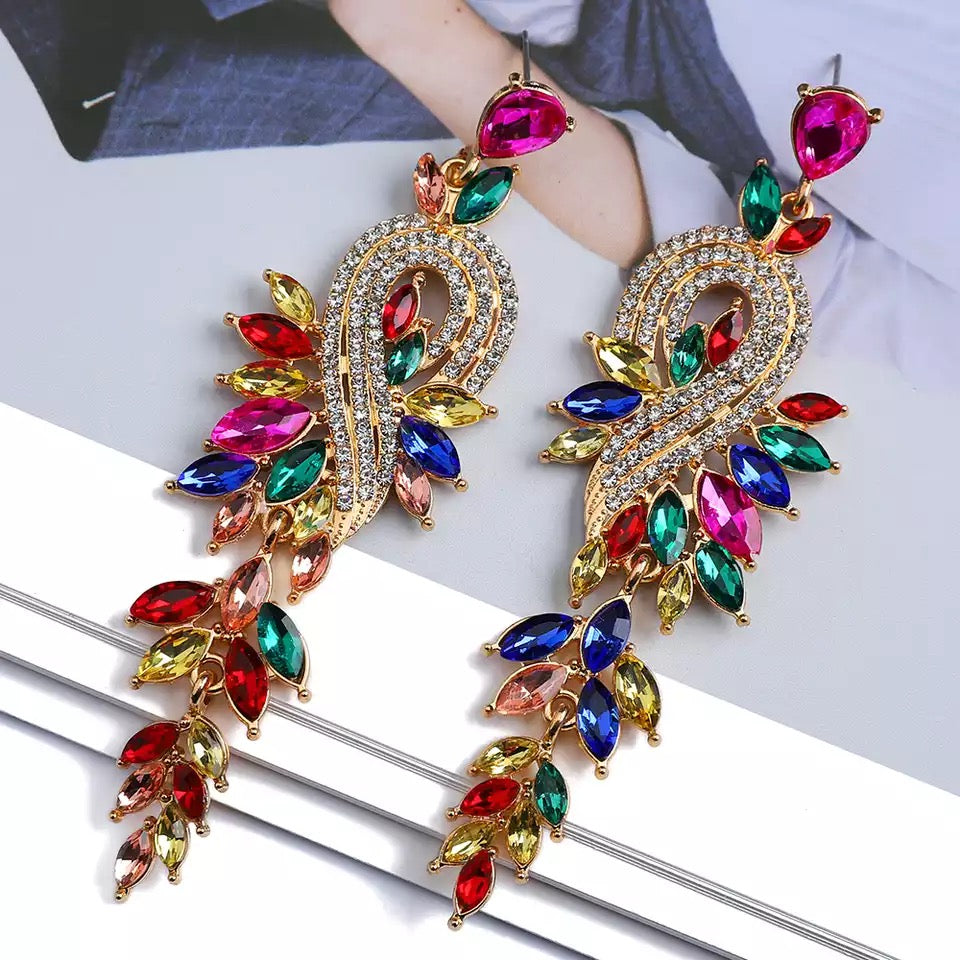 Hollywood Crystal Earrings (Colorful)