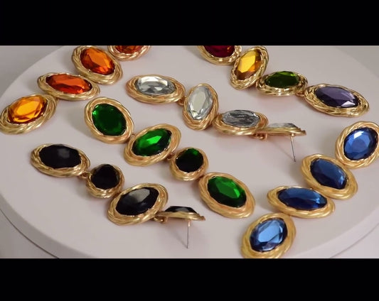 Saturn Gems Crystal Earrings
