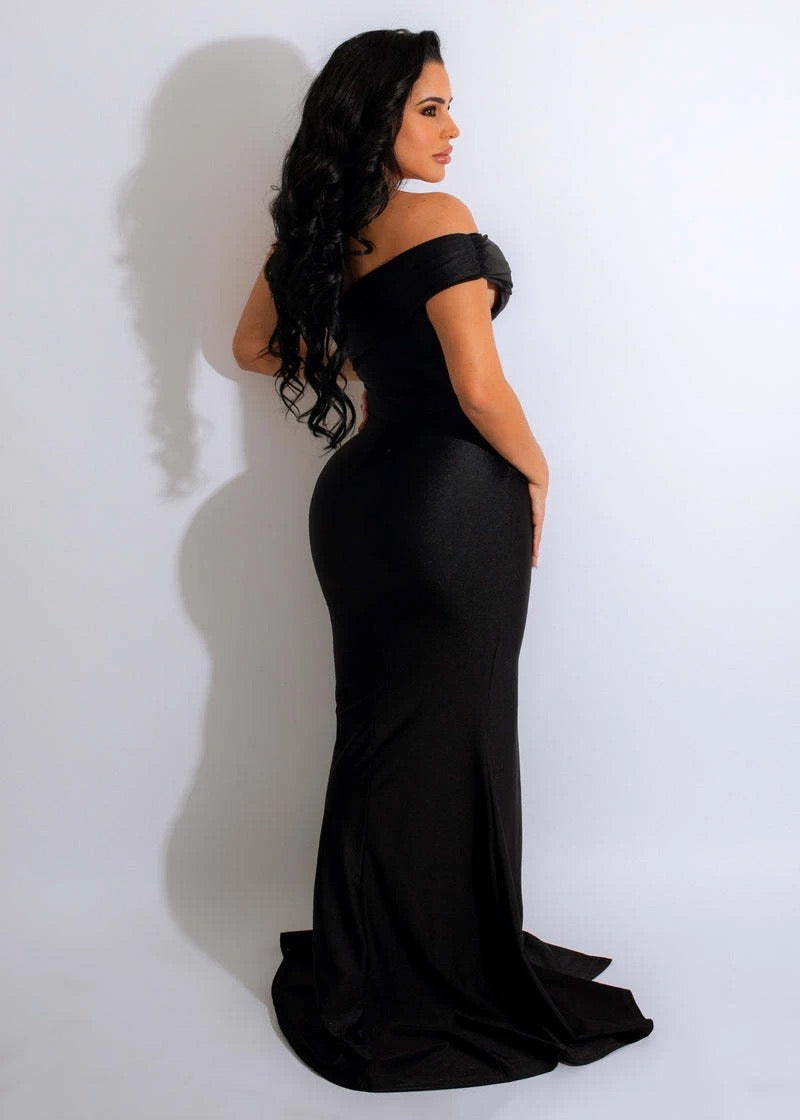 Kerry One Shoulder Dress (Black)