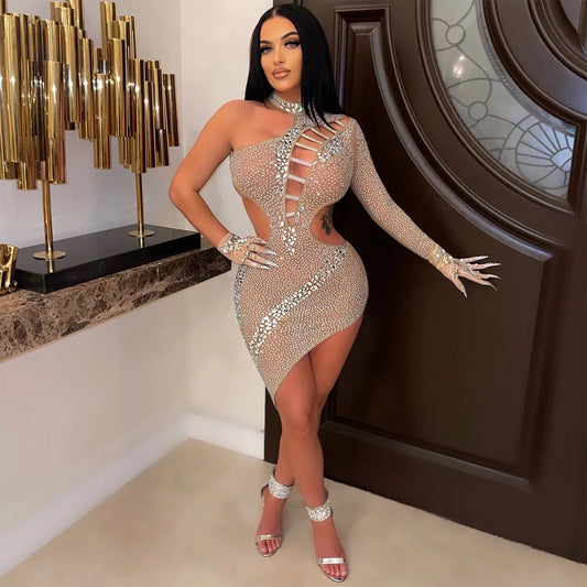 Skylar Crystal Dress (Nude)