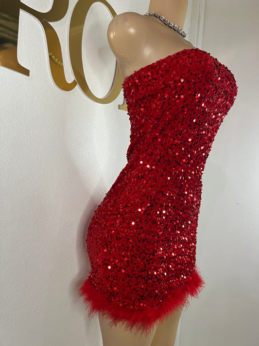 Holly Molly Fur Dress (Red)