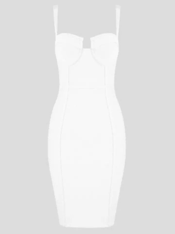 Tiffany Bodycon Dress (White)