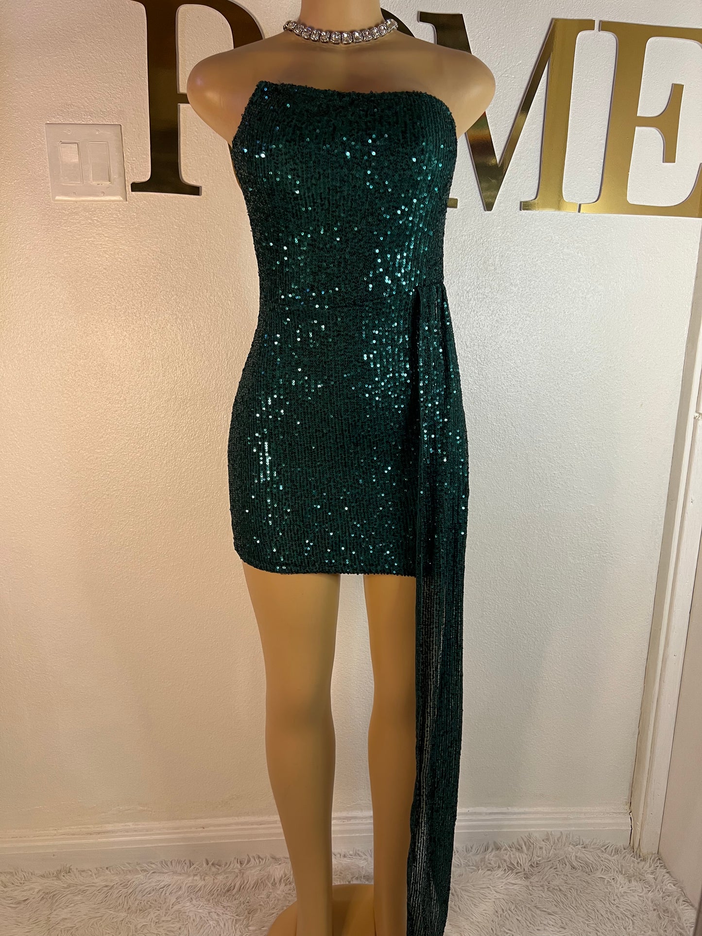 Tara Sequin Dress (Green)