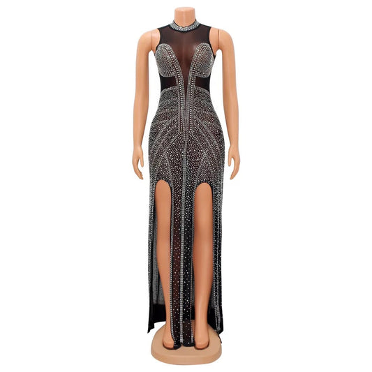 Athena Crystal Dress (Nude)