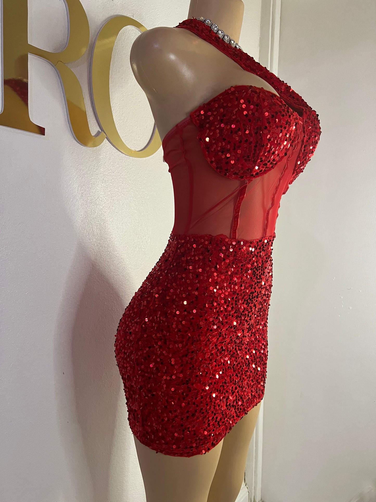 Ciara Sequin Dress (Red)
