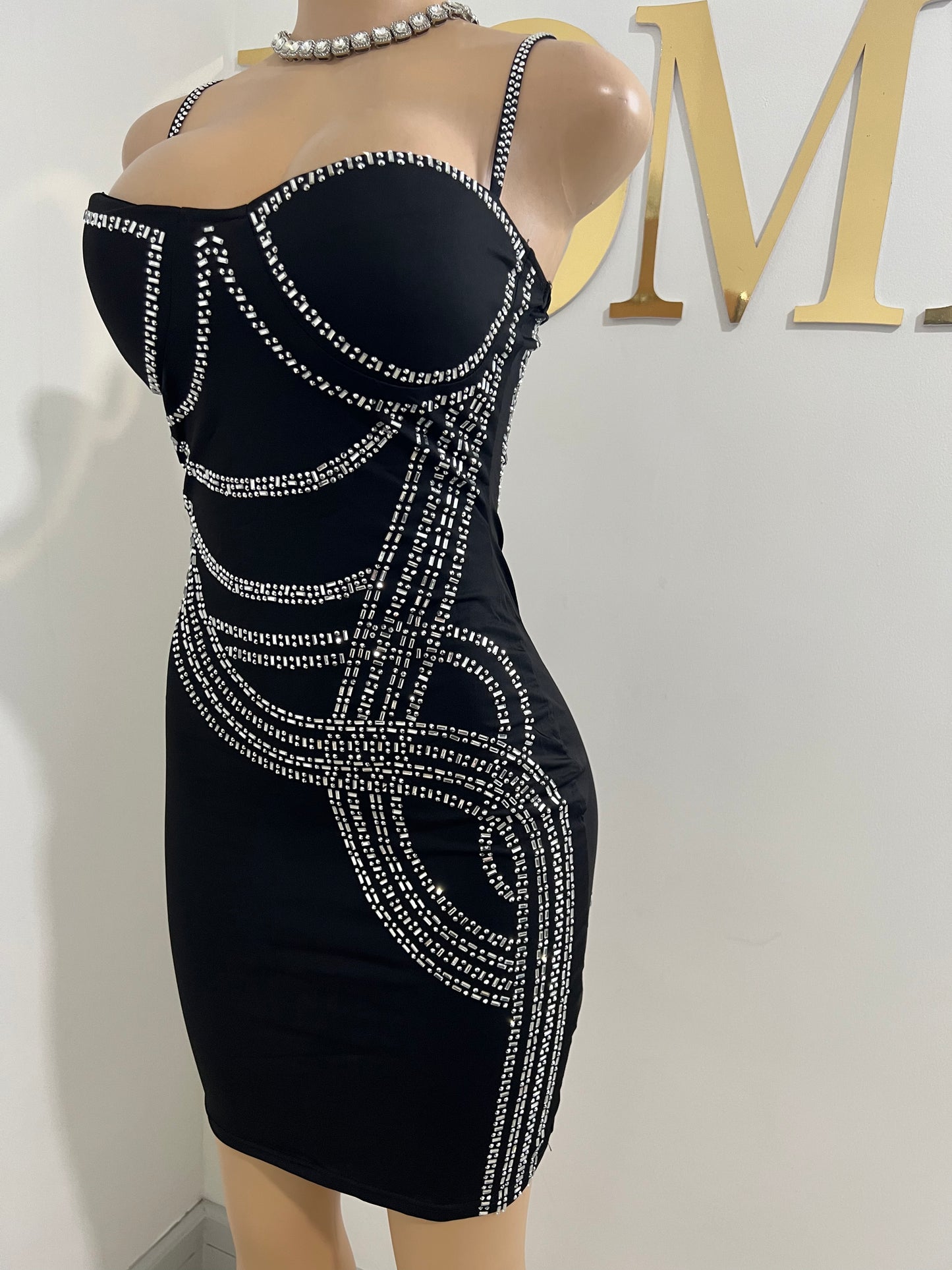 Marci Crystal Dress (Black)