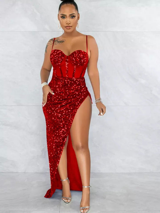 Corset Hollywood Dress (Red)