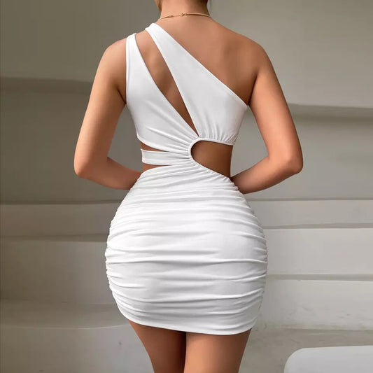 Ibiza Ruched Dress (White)