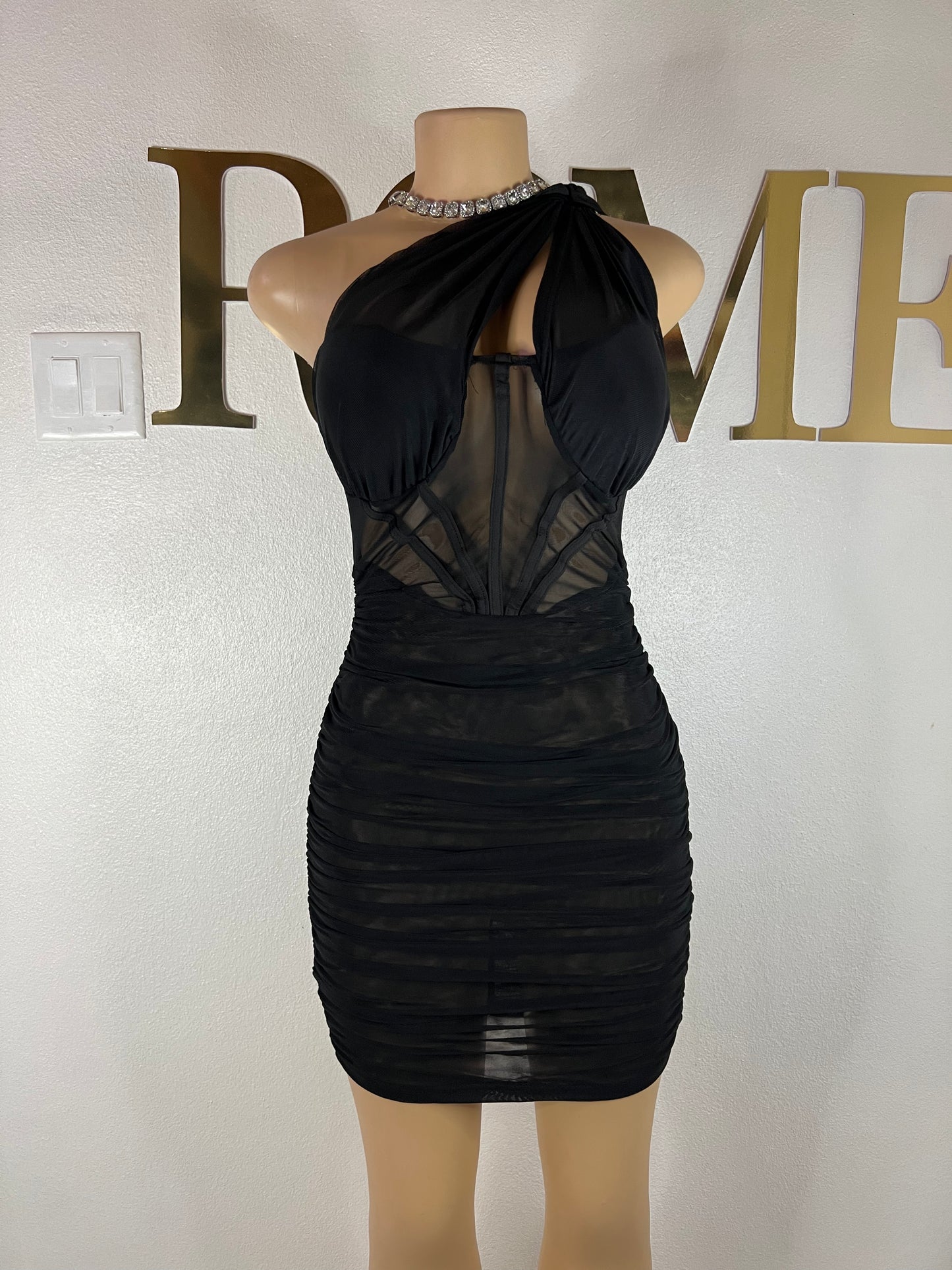 Ciara Sheer Dress (Black)