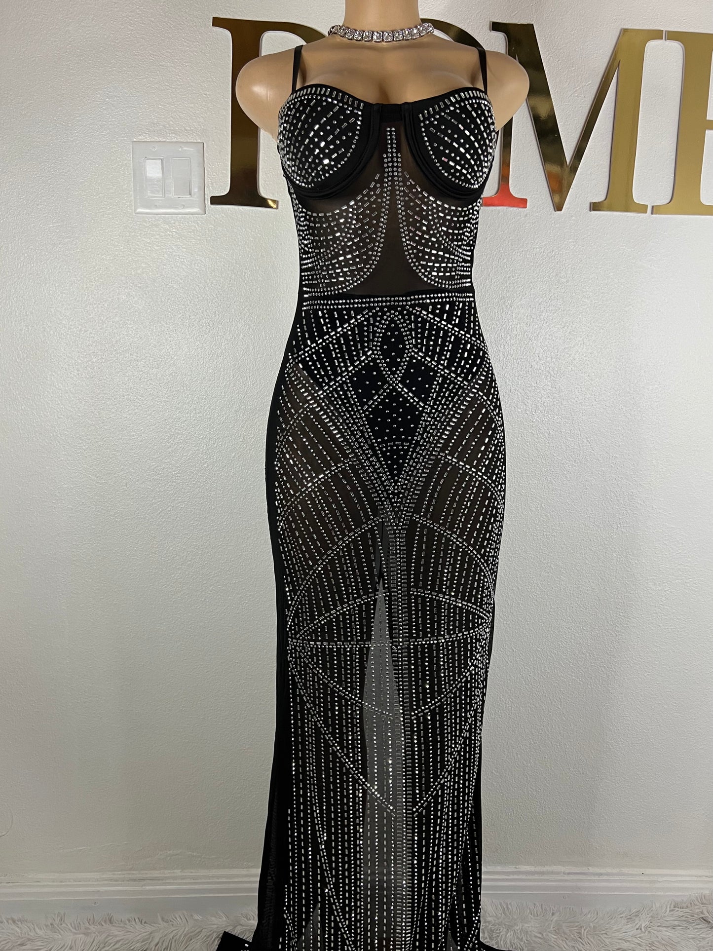 Hannah Crystal Dress (Black)
