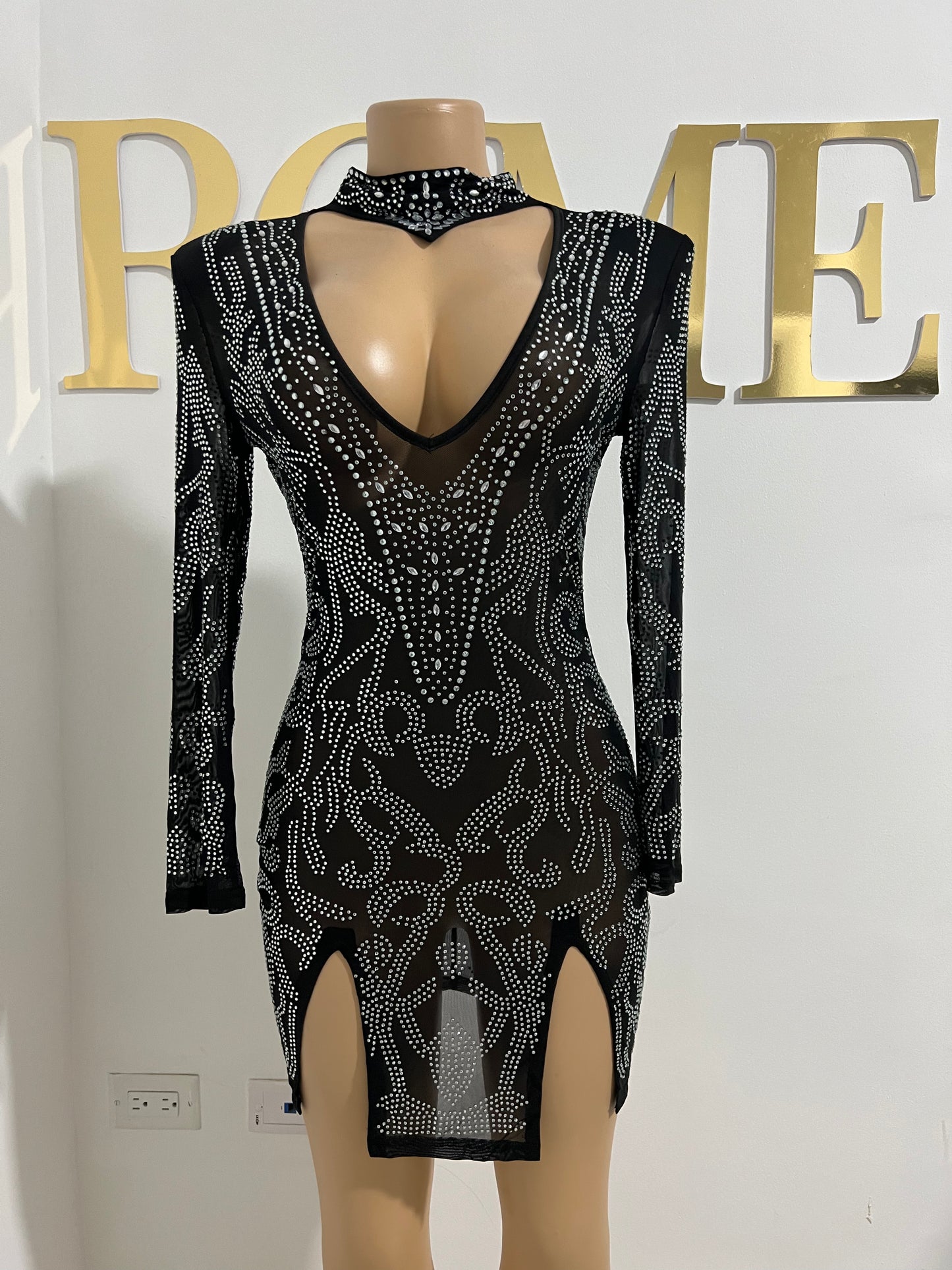 London Crystal Dress (Black)