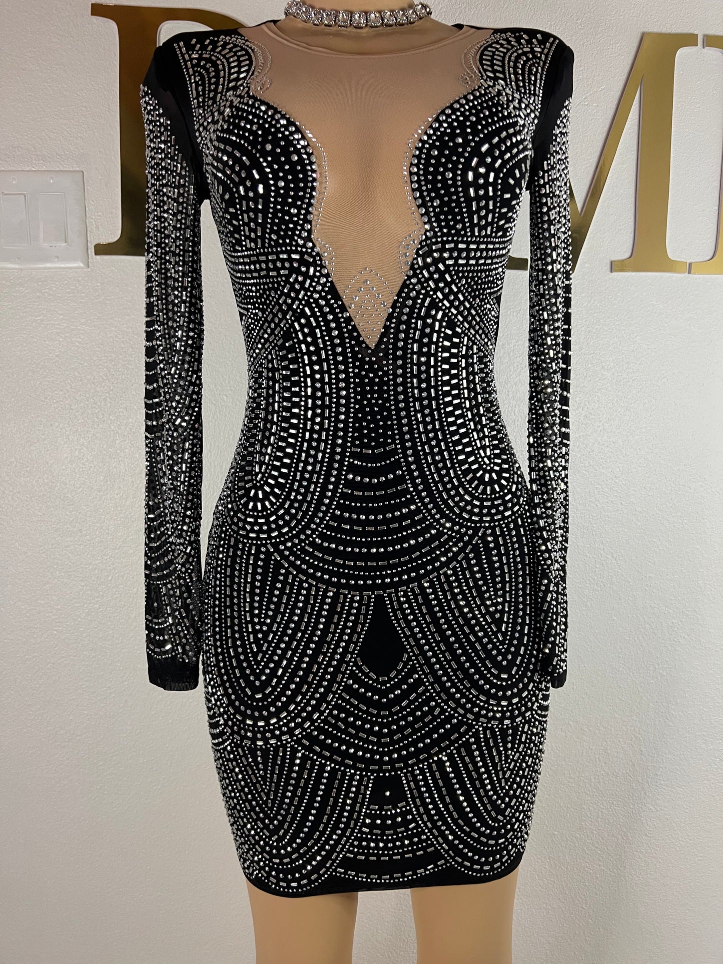 Julia Crystal Dress (Black)