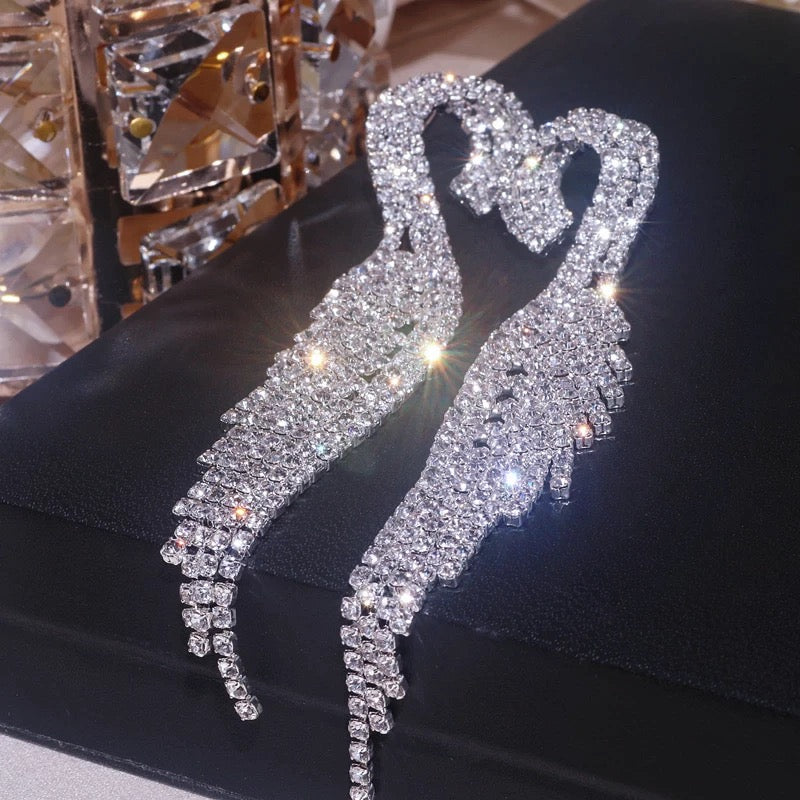 Swan Crystal Earrings (Silver)
