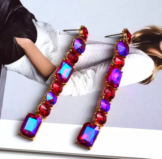Harley Crystal Earrings (Pink)