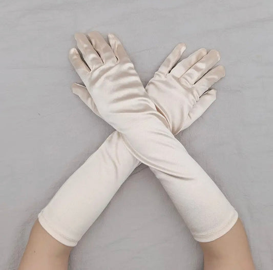 Medium Satin Gloves (Champagne)