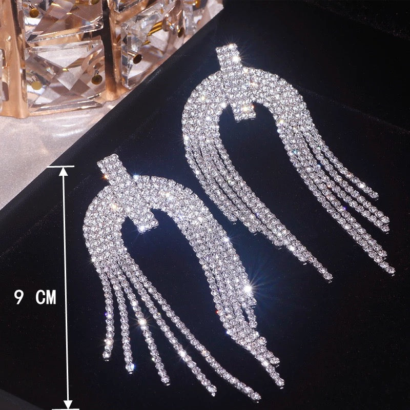 Diva Crystal Earrings (Silver)