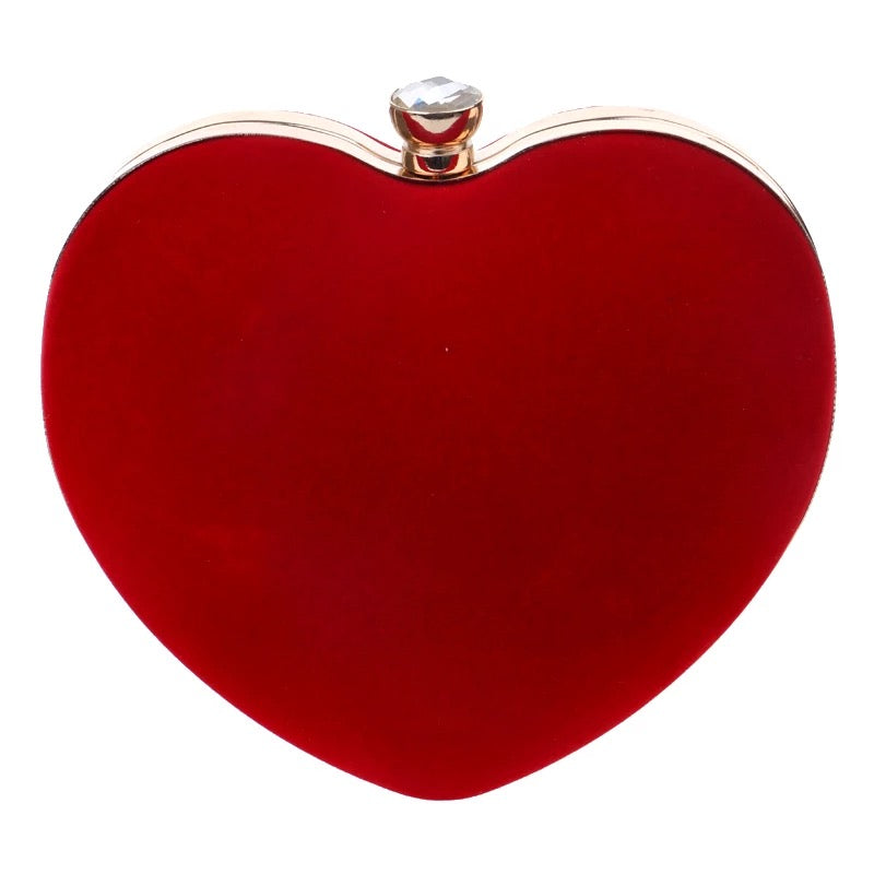 Suede Heart Bag (Red)