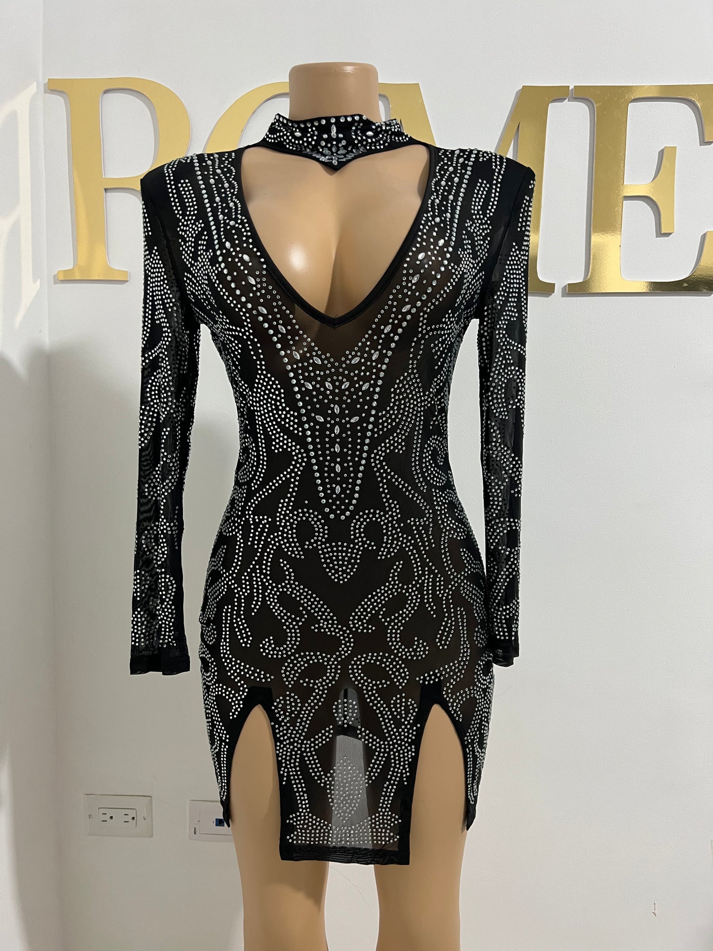 London Crystal Dress (Black)