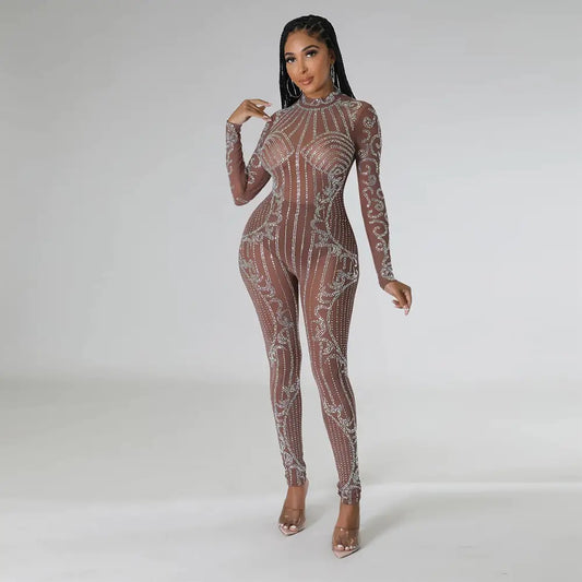 Rumi Sparkle Jumpsuit (Brown)