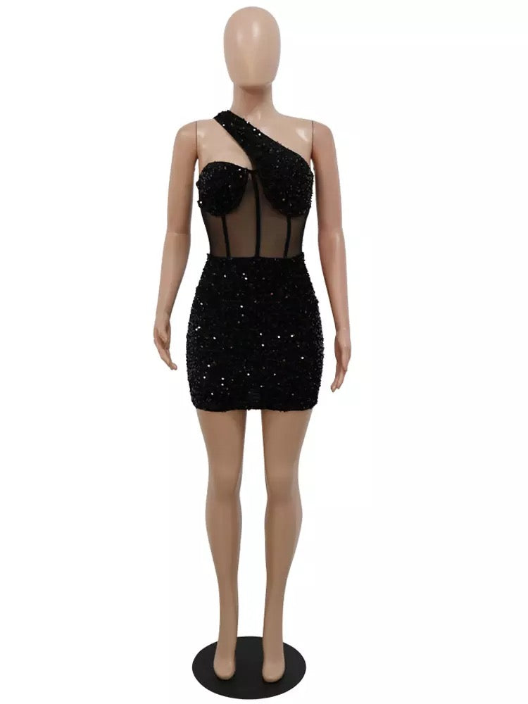 Ciara Sequin Dress (Black)