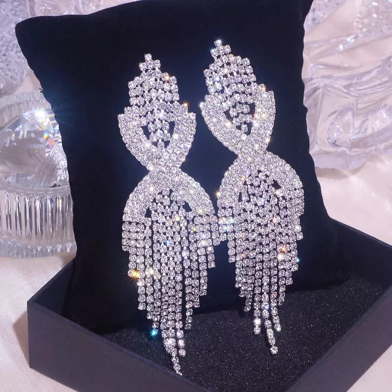 Giza Crystal Earrings (Silver)