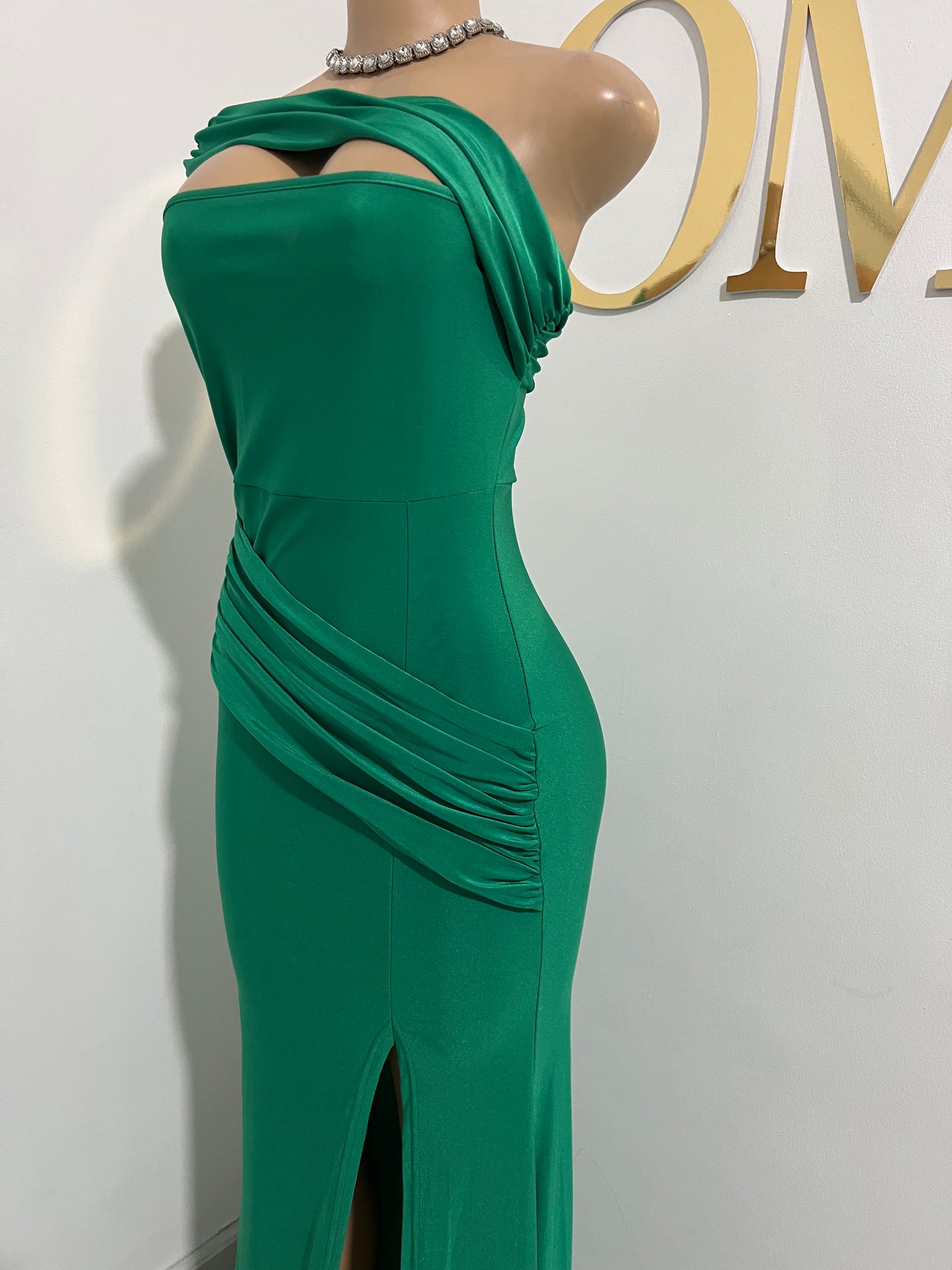 Kerry One Shoulder Dress (Green)