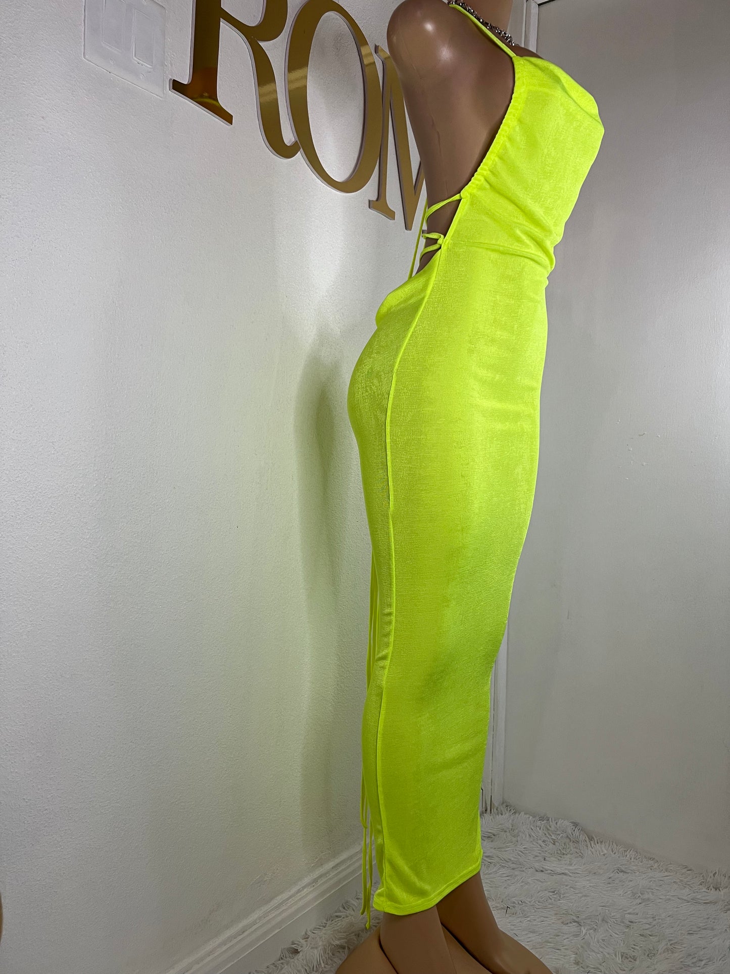Carey Vibe Dress (Lime Green)