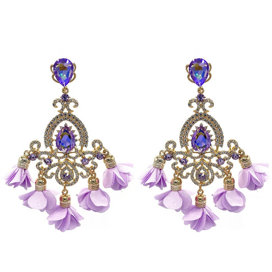 Prescilla Flower Earrings (Purple)