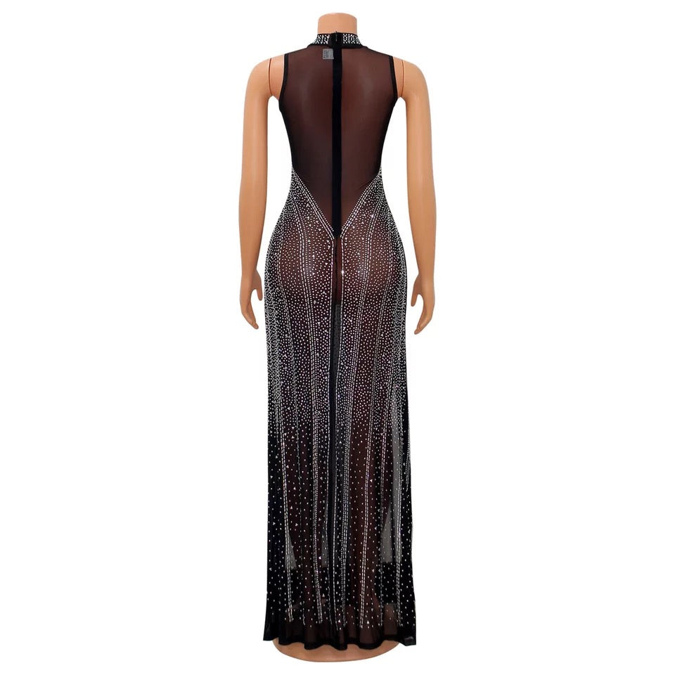 Athena Crystal Dress (Black)