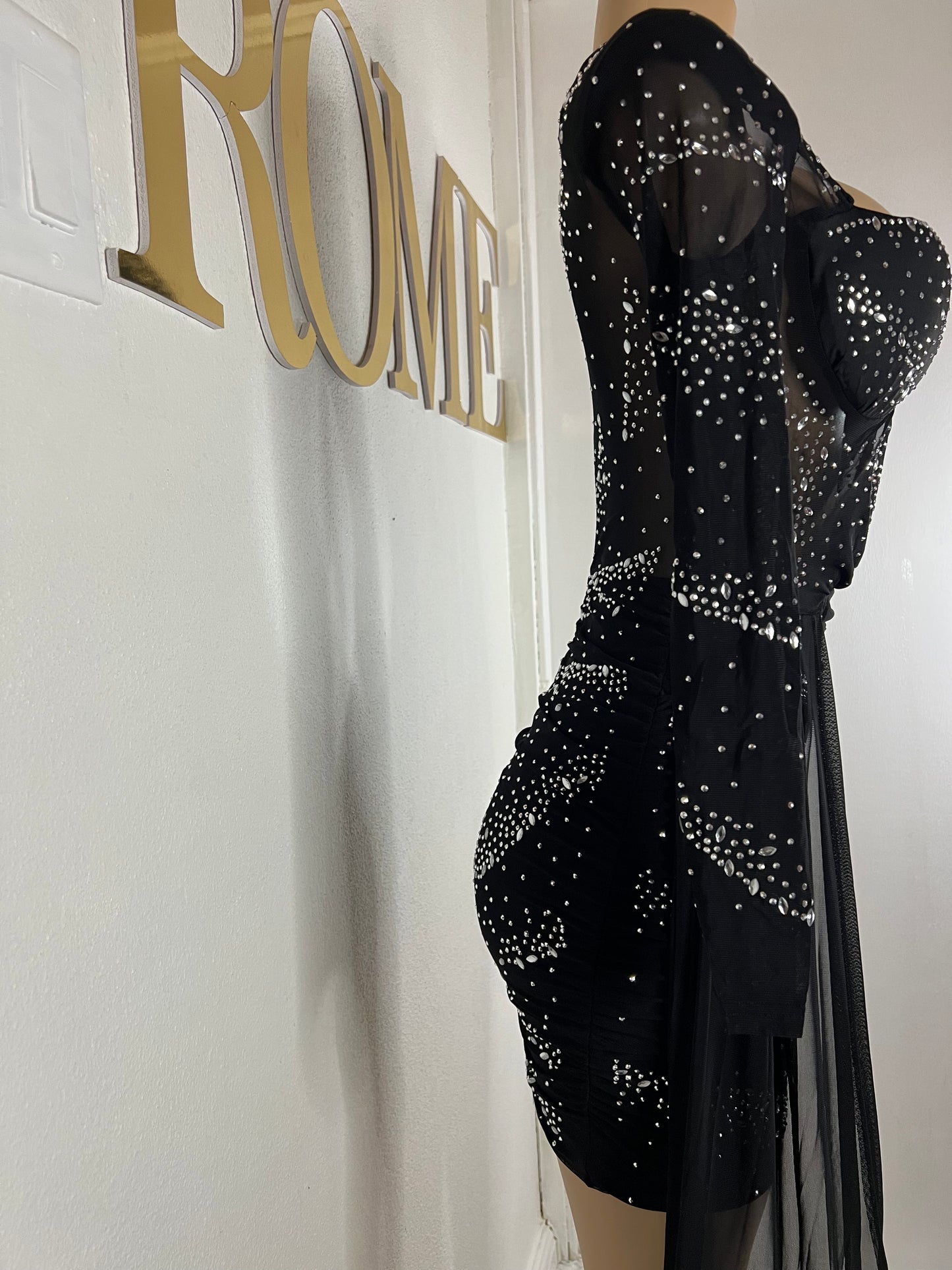 Oceana Crystal Dress (Black)