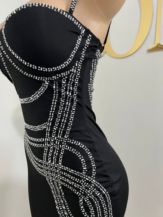 Marci Crystal Dress (Black)