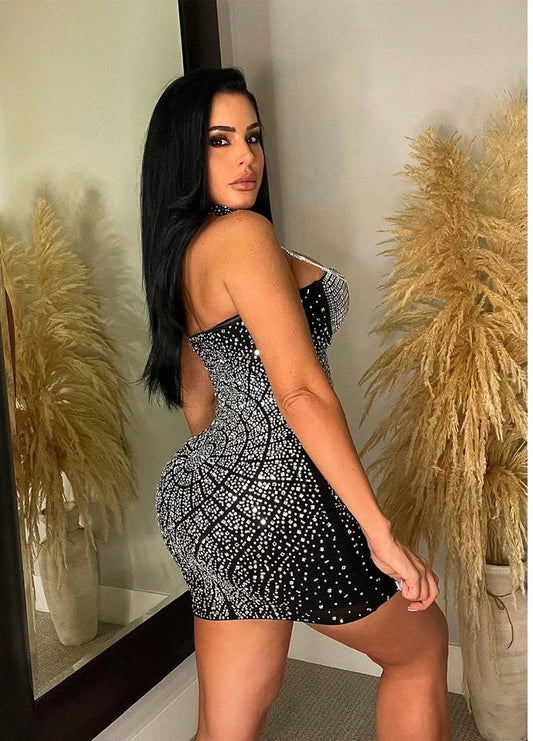 Elise Crystal 2 pcs Dress (Black)