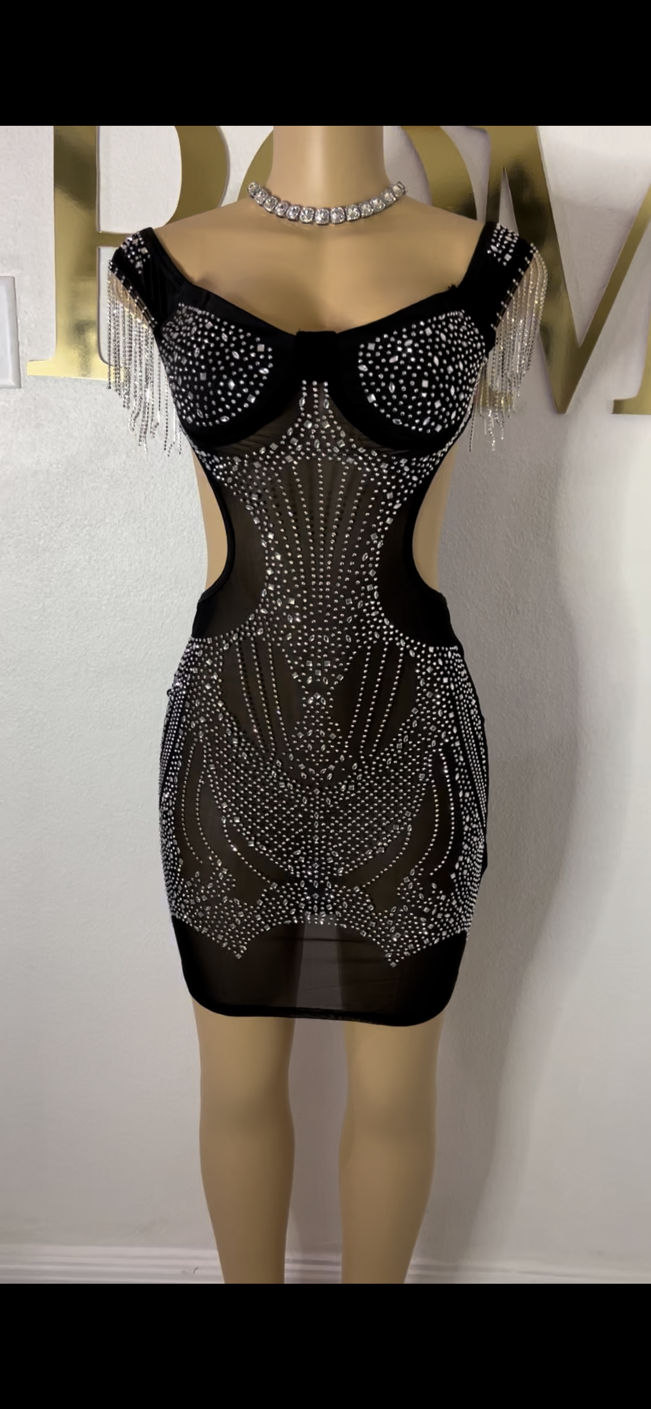 Nicky Crystal Dress (Black)