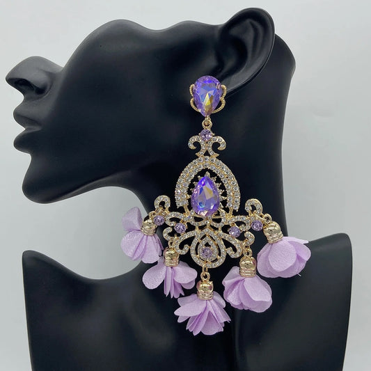 Prescilla Flower Earrings (Purple)